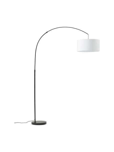 Grand lampadaire arc Niels, Blanc, noir, larg. 157 x haut. 218 cm
