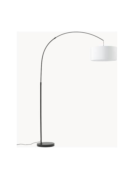 Lámpara arco grande Niels, Pantalla: tela, Cable: cubierto en tela, Blanco, negro, An 157 x Al 218 cm