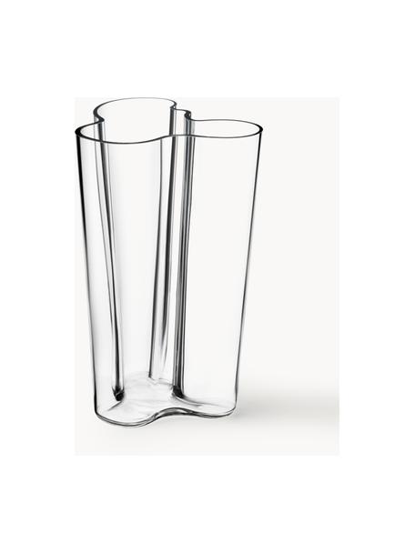 Mundgeblasene Vase Alvar Aalto, H 25 cm, Glas, mundgeblasen, Transparent, B 17 x H 25 cm