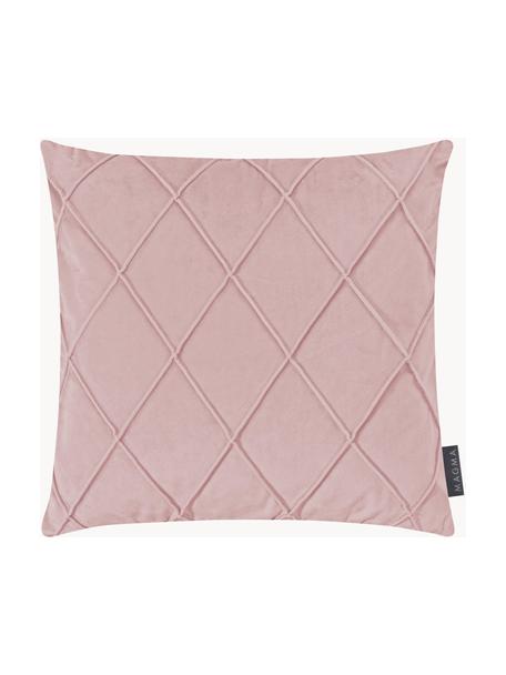 Poszewka na poduszkę z aksamitu Nobless, 100% aksamit poliestrowy, Jasny różowy, S 50 x D 50 cm
