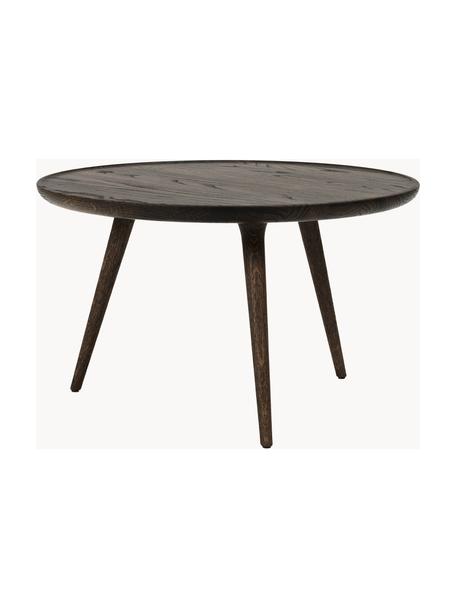 Kulatý konferenční stolek z dubového dřeva Accent, ručně vyrobený, Dubové dřevo, certifikace FSC, Dubové dřevo, tmavě hnědě lakované, Ø 70 cm, V 42 cm