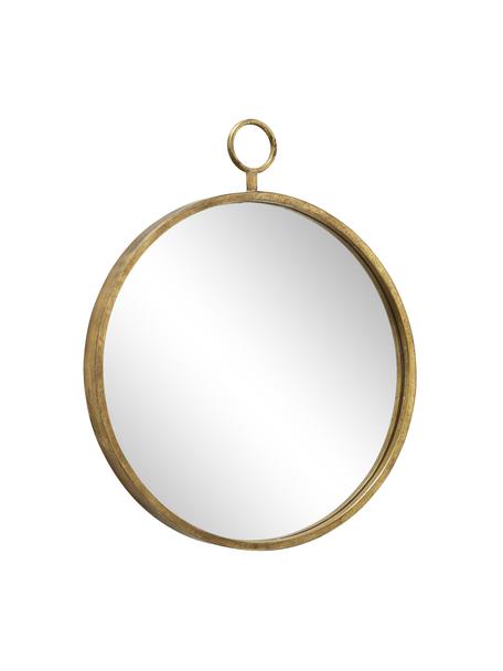 Okrągłe lustro ścienne z metalową ramą Prado, Odcienie mosiądzu, S 55 x W 66 cm