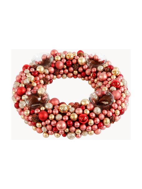Couronne de l'Avent Festivity Ø 33 cm, Rouge, couleur dorée, Ø 33 x haut. 8 cm