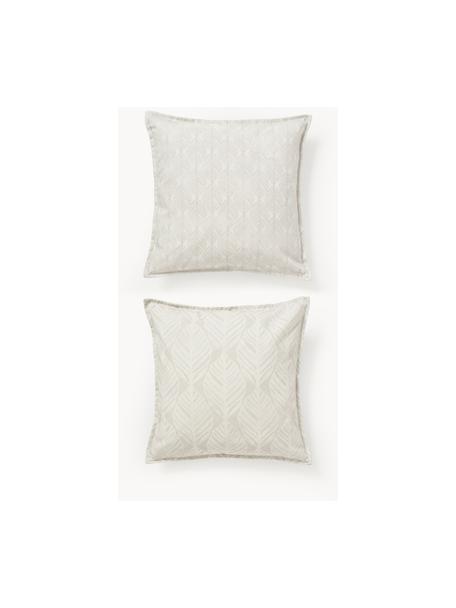 Housses de coussin avec motif graphique Armanda, lot de 2, 80 % polyester, 20 % coton, Beige clair, larg. 45 x long. 45 cm