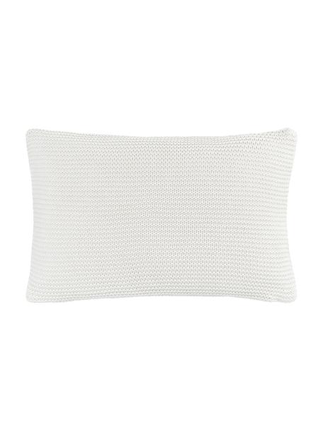 Dzianinowa poszewka na poduszkę z bawełny organicznej  Adalyn, 100% bawełna organiczna z certyfikatem GOTS, Naturalny biały, S 30 x D 50 cm