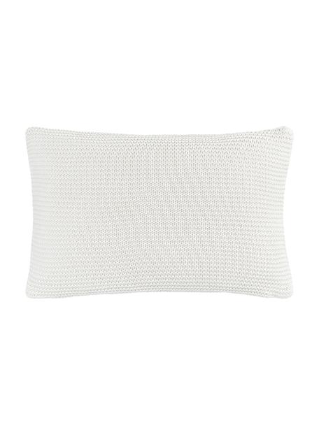 Gebreide kussenhoes Adalyn van biokatoen in natuurwit, 100% biokatoen, GOTS-gecertificeerd, Natuurwit, B 30 x L 50 cm