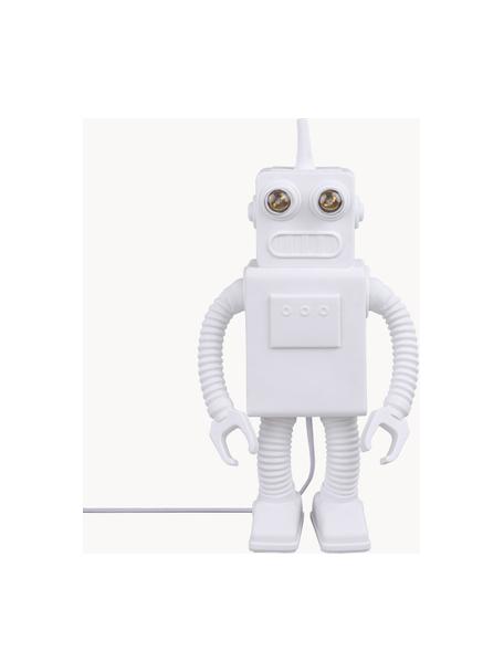 Designer LED-Tischlampe Robot aus Porzellan, Weiß, B 21 x H 41 cm