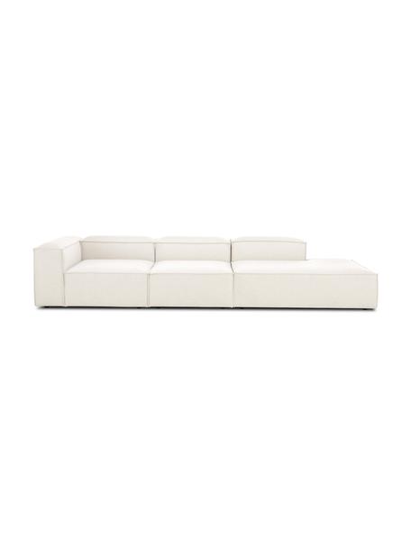 Méridienne modulable XL Lennon, Tissu beige, larg. 357 x prof. 119 cm, dossier à gauche