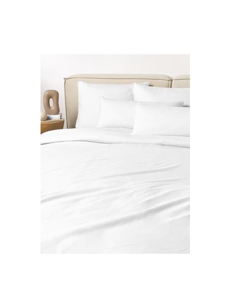 Gewaschener Leinen-Bettdeckenbezug Airy, Weiss, B 135 x L 200 cm