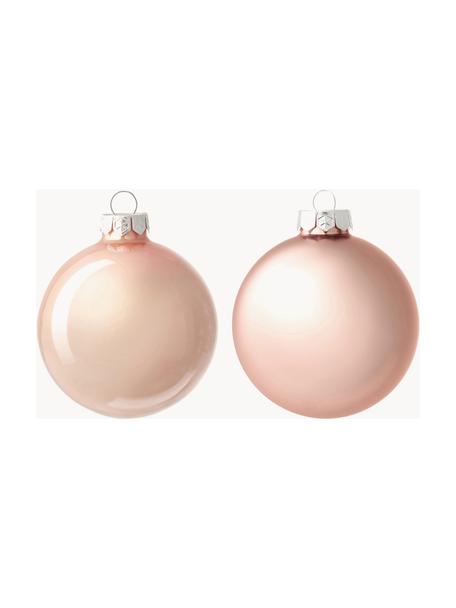 Bolas de Navidad Evergreen, tamaños diferentes, Rosa claro, Ø 8 cm, 6 uds.