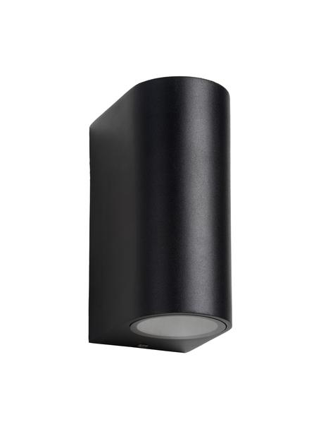 Außenwandleuchte Zora, Lampenschirm: Aluminium, beschichtet, Diffusorscheibe: Glas, Schwarz, B 7 x H 15 cm
