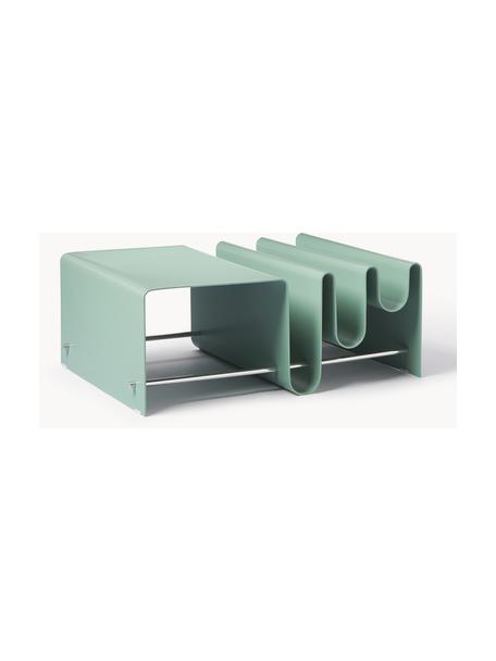 Mesa de centro de metal con revistero Julia, Metal con pintura en polvo, Verde menta, An 85 x F 60 cm