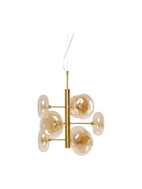 Hanglamp Headlight in goudkleurig, Baldakijn: gecoat metaal, Goudkleurig, amberkleurig, transparant, Ø 53 x H 155 cm