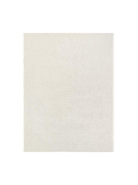 Pluizig hoogpolig vloerkleed Leighton, Bovenzijde: microvezels (100% polyest, Onderzijde: 70% polyester, 30% katoen, Gebroken wit, B 300 x L 400 cm (maat XL)