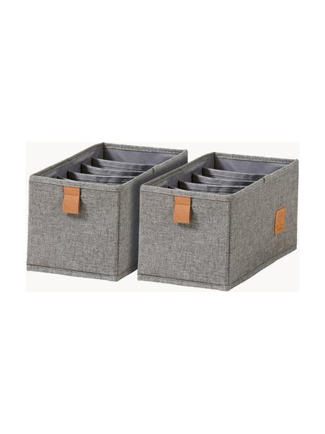 Cajas Premium, 2 uds., Gris oscuro, marrón, An 15 x F 30 cm