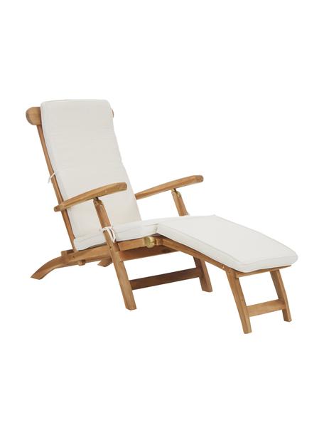 Ležadlo z tíkového dreva Arrecife, Tíkové drevo, krémovobiela, Š 150 x V 80 cm