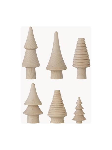 Deko-Bäume Rias, 6 Stück, Holz, Helles Holz, Set mit verschiedenen Größen