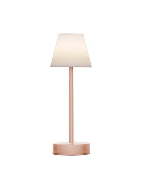Lámpara de mesa LED para exterior regulable y táctil Lola, portátil, Pantalla: polipropileno, Blanco, rosa, Ø 11 x Al 32 cm