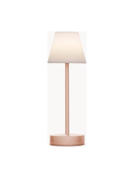 Lámpara de mesa LED para exterior regulable y táctil Lola, portátil, Pantalla: polipropileno, Blanco, rosa, Ø 11 x Al 32 cm