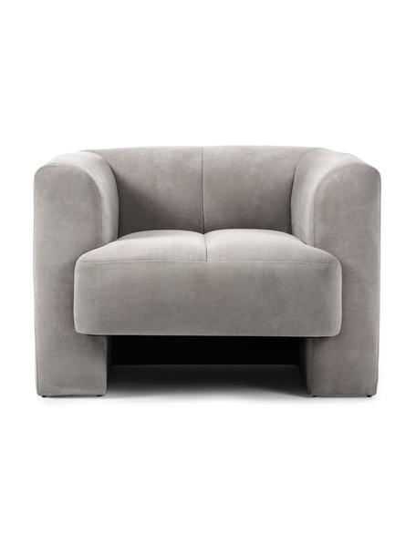Reposapiés taburete sofá Bobi, Tapizado: 88% poliéster, 12% nylon , Estructura: madera de pino maciza, Tejido gris oscuro, An 100 x F 82 cm