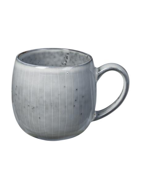 Ručně vyrobené XL šálky na čaj z kameniny Nordic Sea, 2 ks, Kamenina, Modrá, Ø 9 x V 10 cm, 450 ml