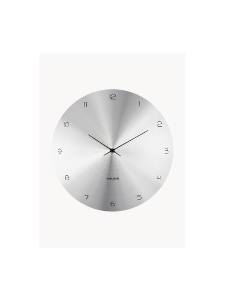 Reloj de pared Dome, Metal recubierto, Plateado, Ø 40 x F 5 cm