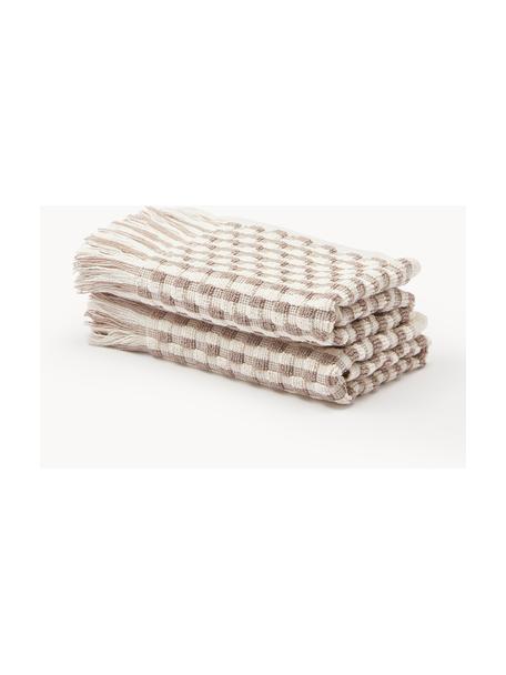 Handdoek Juniper met hoog-laag structuur, in verschillende formaten, Gebroken wit, nougat, XS Gastendoekje, B 30 x L 30 cm, 2 stuks