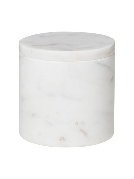 Boîte de rangement marbre blanc Osvald, Marbre, Marbre blanc, Ø 10 x haut. 10 cm