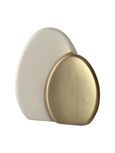 Deko-Objekt Doppelt-Osterei Pesaro aus Keramikfarben, Keramik, Weiss, Goldfarben, B 19 x H 20 cm