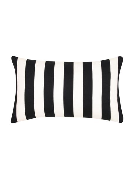 Housse de coussin rectangulaire rayures Timon, 100 % coton, Noir, blanc, larg. 30 x long. 50 cm