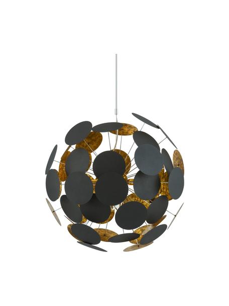 Lámpara de techo grande Planet, Anclaje: metal con pintura en polv, Cable: plástico, Negro, dorado, Ø 66 cm