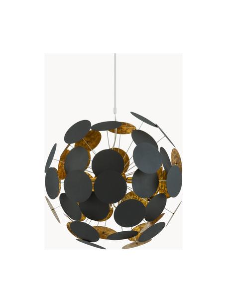 Große Pendelleuchte Planet-Gold, Baldachin: Metall, pulverbeschichtet, Dekor: Metall, Schwarz, Goldfarben, Ø 66 cm