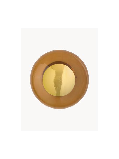 Kleine wand- en plafondlamp Horizon, mondgeblazen, Lampenkap: mondgeblazen glas, Bruin, goudkleurig, Ø 21 x D 17 cm
