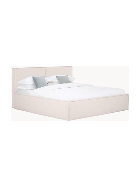 Polsterbett Dream, Bezug: Polyester (Strukturstoff), Korpus: Massives Kiefernholz, FSC, Webstoff Hellbeige, B 140 x L 200 cm