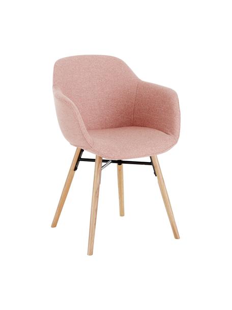 Chaise avec assise étroite Fiji, Tissu rose, larg. 59 x prof. 55 cm