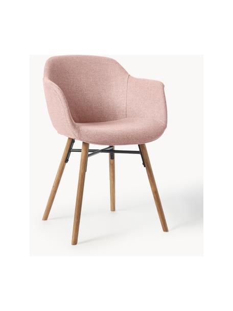 Silla con asiento estrecho Fiji, Tapizado: poliéster Alta resistenci, Patas: madera de roble maciza El, Tejido rosa palo, An 63 x F 56 cm