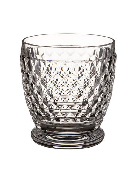 Vasos de cristal con relieve Boston, 4 uds., Cristal, Transparente, Ø 9 x Al 10 cm, 330 ml