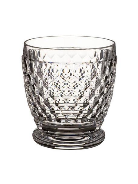 Bicchiere in cristallo con rilievo Boston 4 pz, Cristallo, Trasparente, Ø 9 x Alt. 10 cm, 330 ml