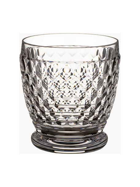 Bicchiere in cristallo con rilievo Boston 4 pz, Cristallo, Trasparente, Ø 9 x Alt. 10 cm, 330 ml
