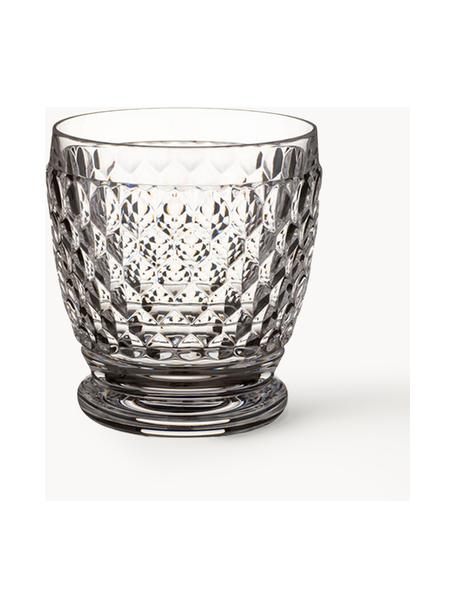 Vasos de agua de cristal con relieve Boston, 4 uds., Cristal 

¡Trae el brillo del cristal a tu mesa de comedor! El cristal es excepcionalmente transparente y pesado, lo que significa que se siente valioso y al mismo tiempo tiene un buen aspecto. Además, los delicados cortes hacen de cada pieza un detalle especial, práctico y bonito., Transparente, Ø 9 x Al 10 cm, 330 ml