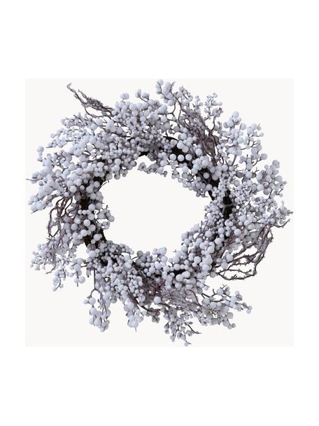 Couronne de Noël Baila, Bois de bouleau, Blanc, bois foncé, Ø 50 x haut. 10 cm