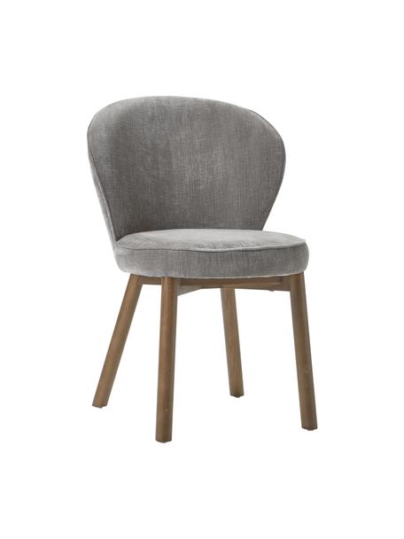 Polsterstuhl Serena, Bezug: Chenille (92% Polyester, , Beine: Massives Eschenholz, lack, Webstoff Grau, B 56 x T 64 cm