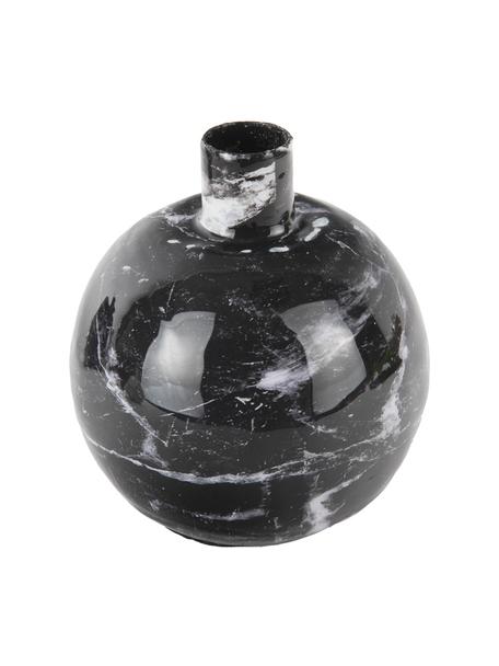 Świecznik o wyglądu marmuru Look, Metal powlekany, Czarny, marmurowy, Ø 11 x W 10 cm