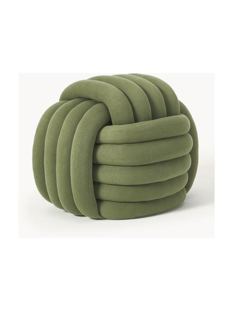 Puf nudo Twist, Funda: 100% algodón, Verde oliva, An 54 x Al 45 cm