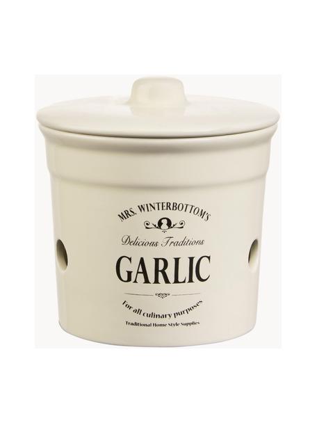 Bote Mrs Winterbottoms Garlic, Gres, Blanco crema, negro, Ø 14 x Al 12 cm