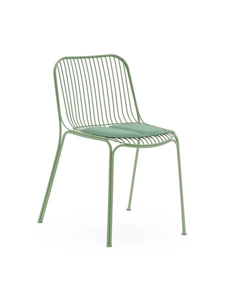 Sedia da giardino con cuscino di seduta Hiray, Rivestimento: fibra sintetica con lato , Verde salvia, Larg. 53 x Prof. 55 cm
