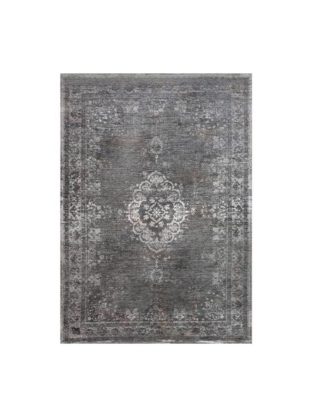 Tapis chenille Medaillon, Fil de chenille (100 % coton), Gris foncé, larg. 80 x long. 150 cm (taille XS)