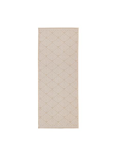 Tapis à poils courts à motif beige/blanc Milano, Beige, blanc, larg. 80 x long. 200 cm