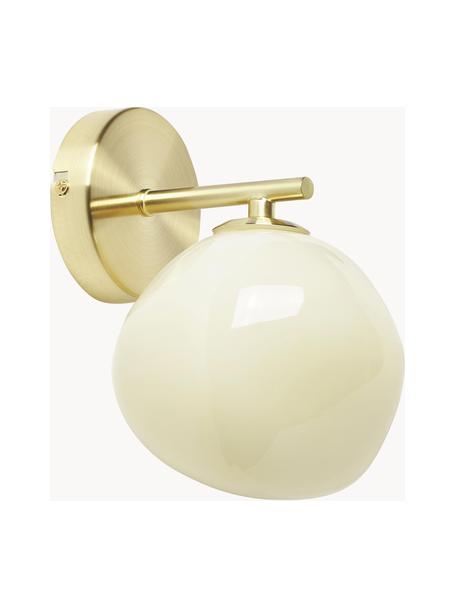 Wandleuchte Josie aus Opalglas, Lampenschirm: Opalglas, Cremeweiß, Goldfarben, Ø 15 x H 21 cm