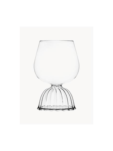 Bicchieri vino rosso fatti a mano Tutu 2 pz, Vetro borosilicato, Trasparente, Ø 8 x Alt. 17 cm, 600 ml